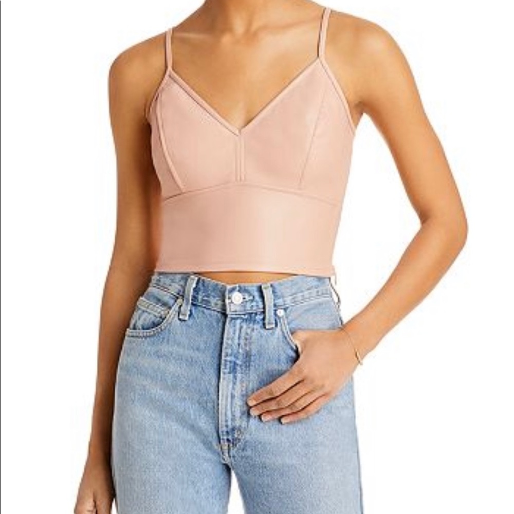 AQUA faux fur top